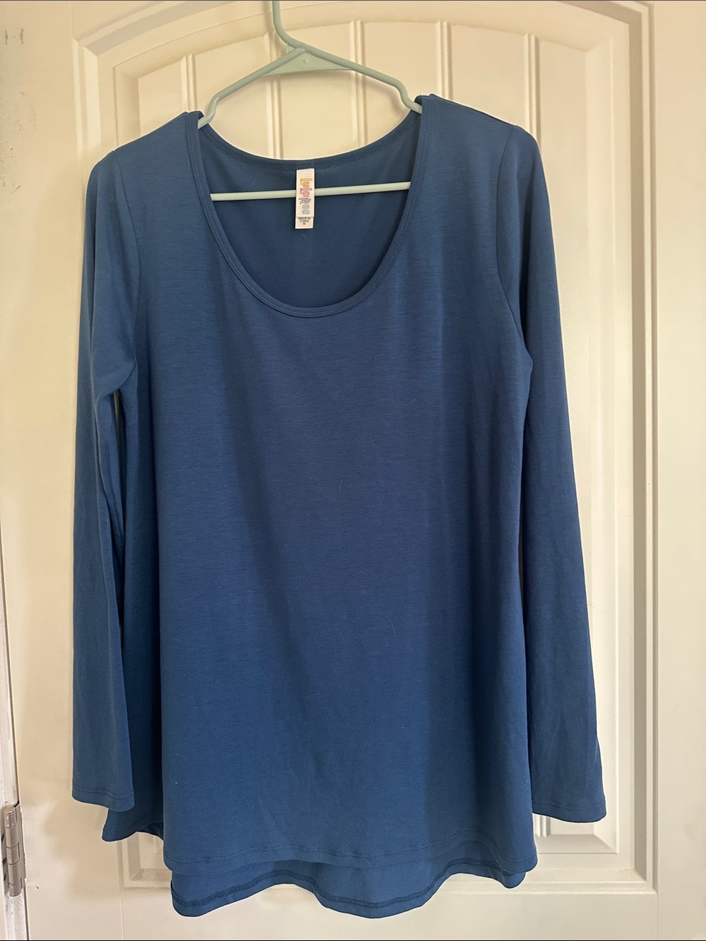 LuLaRoe Scoop Neck Long Sleeve Top - Dusty Blue